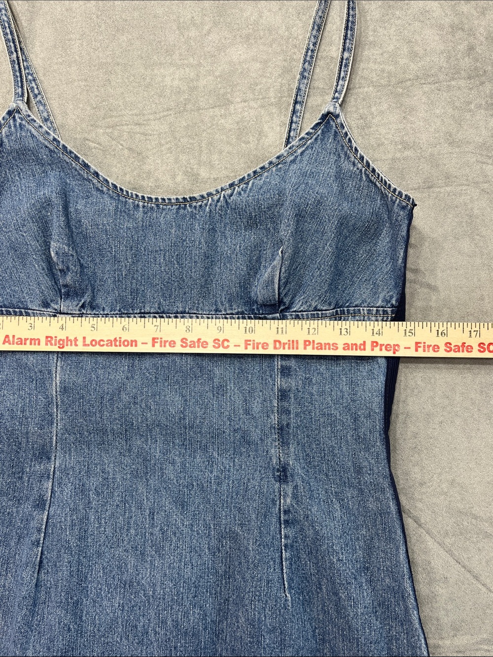 Vintage Express Bleus Denim Mini Dress USA 100% Cotton Size 5/6 Y2K - Picture 3 of 11